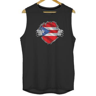 Super Puerto Rican Heritage Puerto Rico Roots Flag Gift Men Tank Top | Favorety