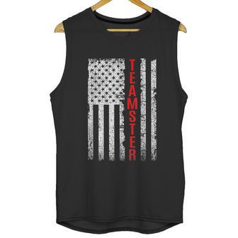 Teamster Proud American Flag Distressed Men Tank Top | Favorety