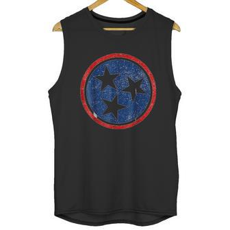 Tennessee Volunteer State Distressed Tristar Flag Men Tank Top | Favorety CA