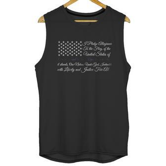 Thin Blue Line Pledge Of Allegiance Flag Men Tank Top | Favorety AU