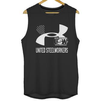 United Steelworkers Unity And Strength For Workers Flag Men Tank Top | Favorety CA