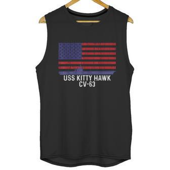 Uss Kitty Hawk Cv63 Aircraft Carrier Vintage Usa Flag Men Tank Top | Favorety AU