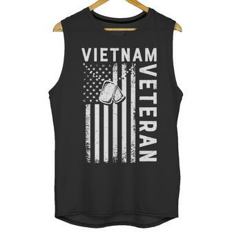 Vietnam Veteran 2022 Black White Great Flag Men Tank Top | Favorety