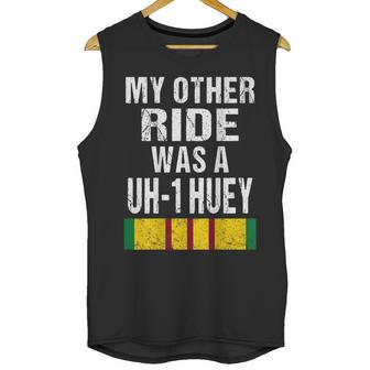 Vietnam Veteran Biker Uh-1 Huey Helicopter Men Tank Top | Favorety AU