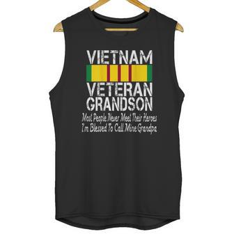 Vintage Proud Vietnam Veteran Grandson Men Tank Top | Favorety