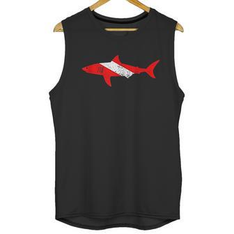 Vintage Shark Scuba Dive Diver Down Flag Emoji Men Tank Top | Favorety AU