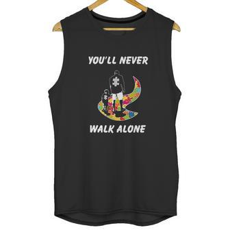 You Never Walk Alone Austim Awareness Dad And Son Men Tank Top | Favorety DE