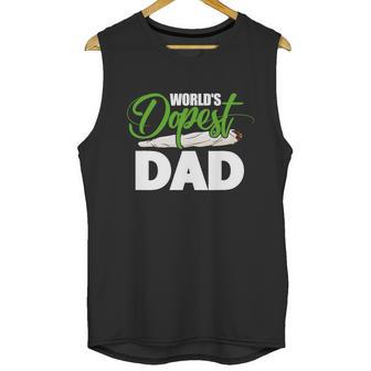 Weed Worlds Dopest Dad Funny Leaf Fashion Graphic Design Printed Casual Daily Basic Men Tank Top | Favorety