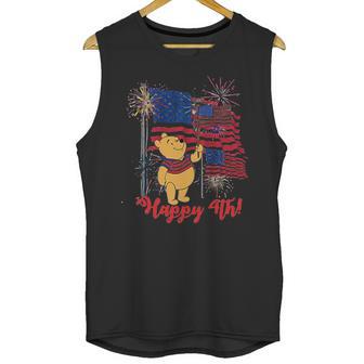 Winnie The Pooh Happy 4Th July American Flag Men Tank Top | Favorety DE