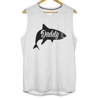 Daddy Shark In Black Dad Birthday Gifts Men Tank Top | Favorety