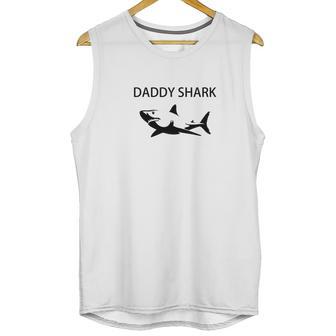 Mens Daddy Shark Funny Fathers And Grandpa Men Tank Top | Favorety