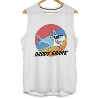 Daddy Shark With Sunglasses And Vintage Sunset Men Tank Top | Favorety UK