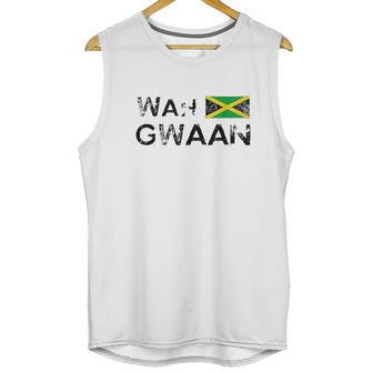 Jamaica Wah Gwaan Flag Jamaican Pride Fan Gift Men Tank Top | Favorety