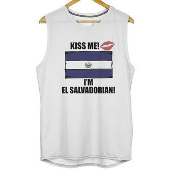 Kiss Me Im El Salvadorian Cute El Salvador Flag Men Tank Top | Favorety