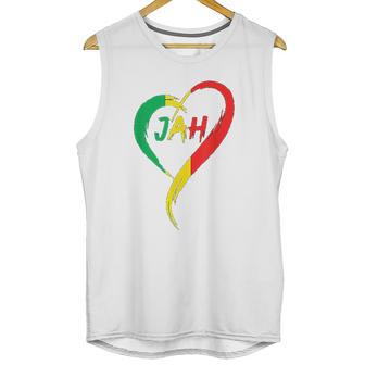 Love Jah Print Rasta Reggae Flag Heart Gift For Rastafarians Men Tank Top | Favorety AU