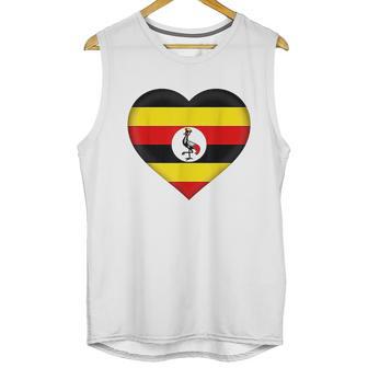 I Love Uganda Ugandan Flag Heart Men Tank Top | Favorety