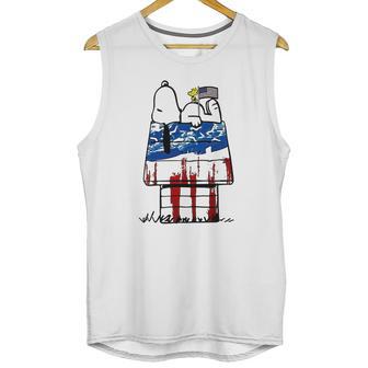 Snoopy Woodstock House American Flag 4Th Of July Independence Day Shirt Men Tank Top | Favorety DE