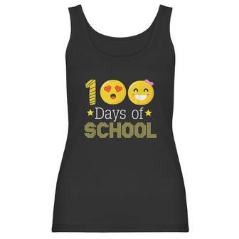 100Th Days Of School Kindergarten Teacher Emoji Women Tank Top | Favorety CA