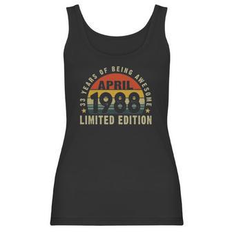 33 Years Old 33Rd Birthday Men Women Decorations April 1988 Ver2 Women Tank Top | Favorety DE