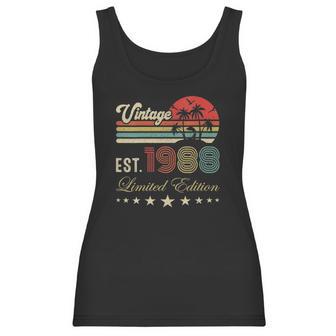 Womens 34Th Birthday Born 1988 Vintage Limited Edition 34 Birthday V-Neck Women Tank Top | Favorety