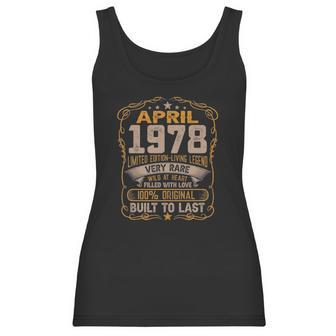 44Th Birthday Decoration April 1978 Men Women 44 Years Old Women Tank Top | Favorety CA