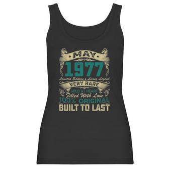 44Th Birthday Decorations May 1977 Men Women 44 Years Old Women Tank Top | Favorety UK