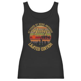 47Th Birthday Decoration July 1974 Men Women 47 Years Old Women Tank Top | Favorety