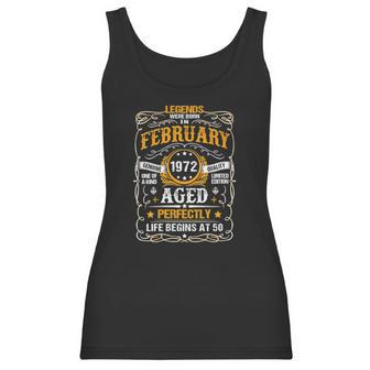 Womens 50 Years Old February 1972 Vintage Retro 50Th Birthday Gift V-Neck Women Tank Top | Favorety AU