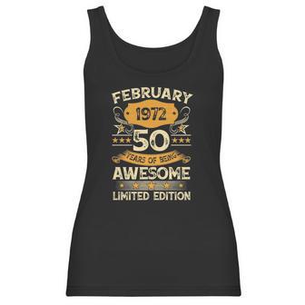 50 Years Old Gift Vintage February 1972 50Th Birthday Gift Women Tank Top | Favorety UK