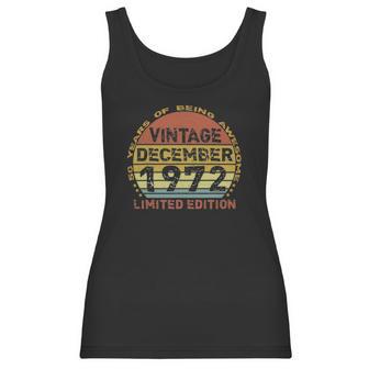 50 Years Old Vintage December 1972 Distressed 50Th Birthday Women Tank Top | Favorety