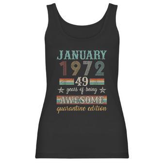 50Th Birthday Gift 50 Years Old Retro Vintage January 1972 Women Tank Top | Favorety