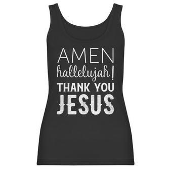 Amen Hallelujah Thank You Jesus Funny Faith Based Women Tank Top | Favorety UK