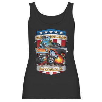 American Pride Classic Fifties Muscle Car Hot Rod Cartoon Women Tank Top | Favorety