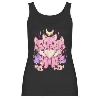 Anime Kawaii Pastel Goth Cute Creepy 3 Headed Dog Men Women T-Shirt Graphic Print Casual Unisex Tee Women Tank Top | Favorety