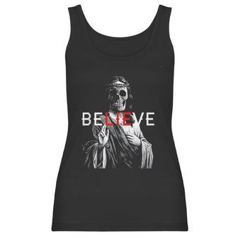 Antichrist Jesus Skull Believe Atheist Women Tank Top | Favorety