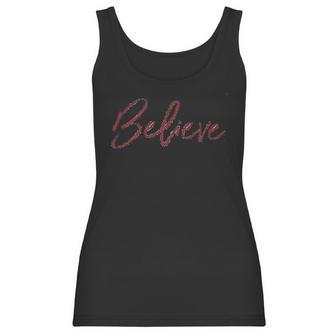 Apparel Kids Believe Christmas Red Raglan Women Tank Top | Favorety DE