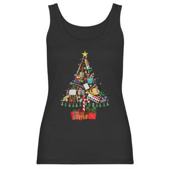 Art Xmas Tree Decor Art Teacher Ugly Artist Christmas Women Tank Top | Favorety