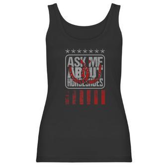 Ask Me About Horseshoe Pitching Ringer Women Tank Top | Favorety UK