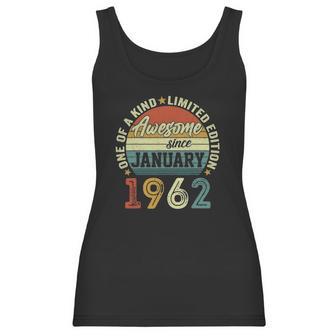 Awesome Since January 1962 60 Years Old 60Th Birthday Gifts Women Tank Top | Favorety DE