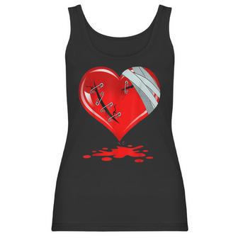 Black Broken Heart Men Women Pastel Goth Valentine Women Tank Top | Favorety