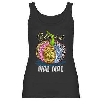 Blessed Nai Nai Pumpkin Leopard Art Grandma Gift Thanksgivin Gift Women Tank Top | Favorety UK