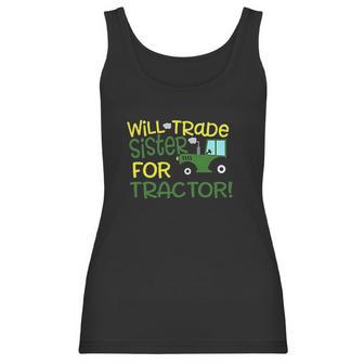 Blu Magnolia Co Boys Tractor Will Trade Sister For Tractor Women Tank Top | Favorety CA