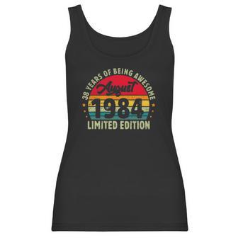 Born In August 1984 38 Years Old 38Th Birthday Men Women Women Tank Top | Favorety