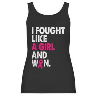 Breast Cancer Awareness I Fought Like A Girl And Won Women V2 Men Women T-Shirt Graphic Print Casual Unisex Tee Women Tank Top | Favorety AU