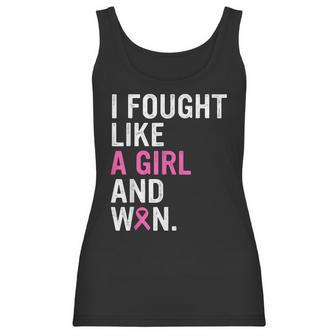 Breast Cancer Awareness I Fought Like A Girl And Won Women V3 Men Women T-Shirt Graphic Print Casual Unisex Tee Women Tank Top | Favorety UK