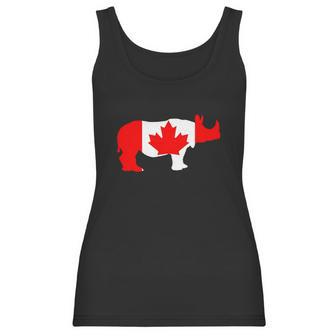 Canada Flag - Rhinoceros - Womens T-Shirt By American Apparel Women Tank Top | Favorety