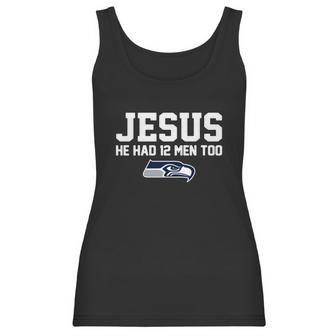 Check Out This Awesome Jesus He Had 12 Men Too Seattle Seahawks Canvas Usa - Copy 2 Women Tank Top | Favorety AU