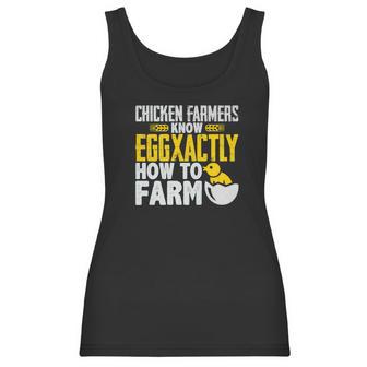 Chicken Farmers Know Eggaxtly How To Farm Women Tank Top | Favorety UK