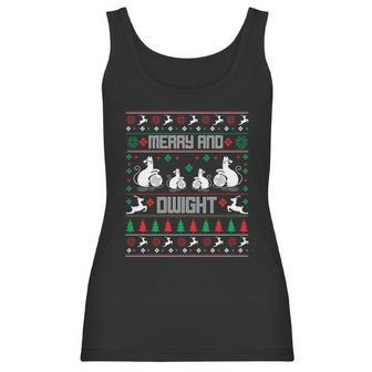 Christmas Merry And Dwight Ugly Christmas Sweater Women Tank Top | Favorety UK
