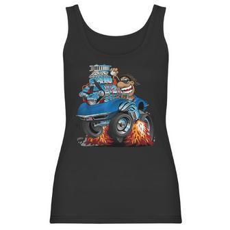 Classic Funny Sixties Sports Car Racing Hot Rod Cartoon Women Tank Top | Favorety